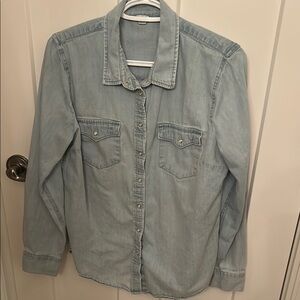 Aerie Denim Blue Button Down Shirt